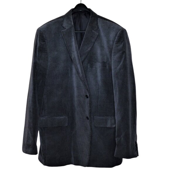 Per Grupps (Stars Canada) Velvet-Like Checkered Blazer - Picture 1 of 4